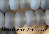 CRB5065 15.5 inches 5*8mm rondelle matte grey agate beads wholesale