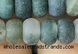 CRB5068 15.5 inches 5*8mm rondelle matte moss agate beads wholesale