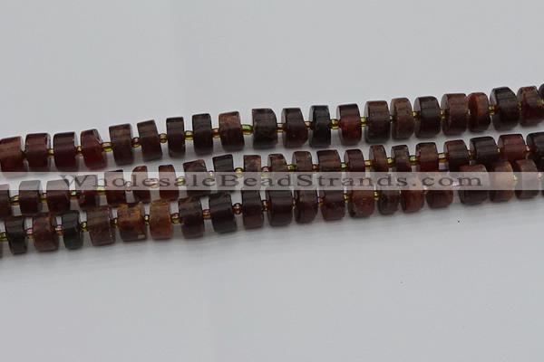 CRB507 15.5 inches 6*12mm tyre orange garnet beads wholesale