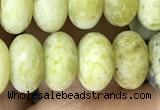 CRB5071 15.5 inches 5*8mm rondelle matte yellow pine turquoise beads