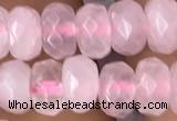 CRB5100 15.5 inches 4*6mm faceted rondelle rose quartz beads