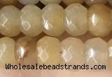 CRB5103 15.5 inches 4*6mm faceted rondelle yellow aventurine beads