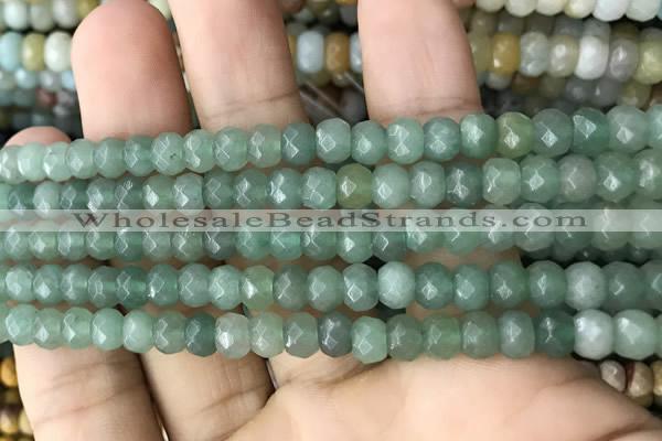 CRB5104 15.5 inches 4*6mm faceted rondelle green aventurine beads