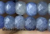 CRB5106 15.5 inches 4*6mm faceted rondelle blue aventurine beads