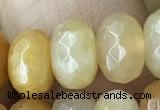 CRB5155 15.5 inches 5*8mm faceted rondelle yellow aventurine beads