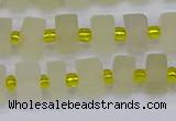 CRB518 15.5 inches 5*8mm tyre matte lemon quartz beads