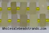 CRB519 15.5 inches 6*10mm tyre matte lemon quartz beads