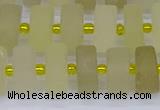 CRB520 15.5 inches 6*12mm tyre matte lemon quartz beads