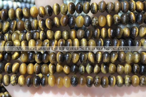 CRB5320 15.5 inches 4*6mm rondelle yellow tiger eye beads