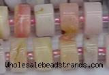 CRB545 15.5 inches 7*14mm tyre natural pink opal gemstone beads