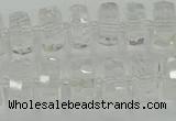 CRB549 15.5 inches 6*10mm faceted rondelle white crystal beads