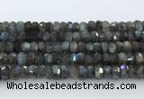 CRB5621 15.5 inches 5*9mm - 6*10mm faceted rondelle labradorite beads