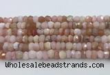 CRB5630 15.5 inches 4*6mm - 5*7mm faceted rondelle pink opal beads