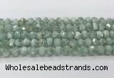 CRB5654 15.5 inches 5*8mm-6*10mm faceted rondelle green angel skin beads wholesale