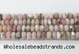 CRB5659 15.5 inches 7*11mm-9*13mm faceted rondelle pink opal beads wholesale