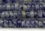 CRB5674 15 inches 3*4mm heishi blue spot beads wholesale