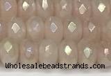 CRB5701 15 inches 5*8mm faceted rondelle AB-color rose quartz beads