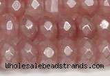 CRB5704 15 inches 5*8mm faceted rondelle AB-color volcano cherry quartz beads