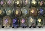 CRB5707 15 inches 5*8mm faceted rondelle AB-color labradorite beads