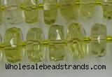 CRB574 15.5 inches 7*12mm faceted rondelle lemon quartz beads