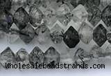 CRB5764 15 inches 2*3mm faceted black rutilated quartz beads