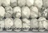 CRB5790 15 inches 4*6mm, 5*8mm faceted rondelle white howlite beads