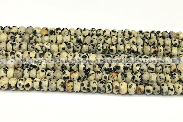 CRB5796 15 inches 4*6mm, 5*8mm faceted rondelle dalmatian jasper beads