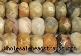 CRB5801 15 inches 4*6mm, 5*8mm, 6*10mm faceted rondelle crazy lace agate beads