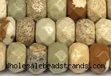 CRB5802 15 inches 4*6mm, 5*8mm, 6*10mm faceted rondelle picture jasper beads