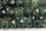 CRB5817 15 inches 4*6mm, 5*8mm faceted rondelle moss agate beads