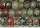 CRB5821 15 inches 4*6mm, 5*8mm, 6*10mm faceted rondelle blood jasper beads