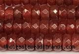 CRB5831 15 inches 4*6mm, 5*8mm faceted rondelle red agate beads