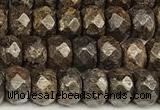 CRB5832 15 inches 4*6mm, 5*8mm, 6*10mm faceted rondelle bronzite beads