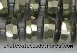 CRB600 15.5 inches 8*16mm faceted rondelle pyrite beads