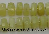 CRB605 15.5 inches 6*10mm faceted rondelle yellow opal beads