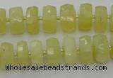 CRB606 15.5 inches 7*12mm faceted rondelle yellow opal beads