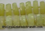 CRB608 15.5 inches 8*16mm faceted rondelle yellow opal beads