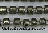 CRB624 15.5 inches 5*8mm tyre pyrite gemstone beads