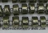 CRB625 15.5 inches 6*10mm tyre pyrite gemstone beads