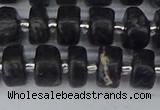 CRB631 15.5 inches 5*8mm tyre charoite gemstone beads