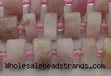 CRB652 15.5 inches 6*10mm tyre pink kunzite gemstone beads