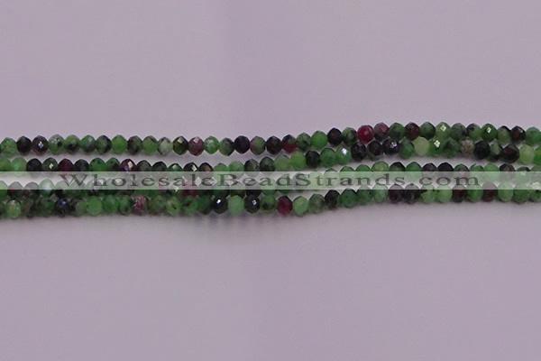 CRB702 15.5 inches 2.5*3mm faceted rondelle ruby zoisite beads