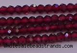 CRB704 15.5 inches 2*3mm faceted rondelle red garnet beads