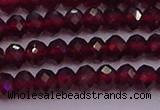 CRB718 15.5 inches 3*4mm faceted rondelle red garnet beads