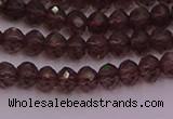 CRB720 15.5 inches 3*4mm faceted rondelle smoky quartz beads