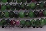 CRB725 15.5 inches 2.5*4mm faceted rondelle ruby zoisite beads