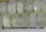 CRB811 15.5 inches 6*12mm faceted rondelle grey moonstone beads