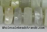 CRB814 15.5 inches 8*18mm faceted rondelle grey moonstone beads