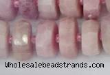 CRB830 15.5 inches 8*18mm faceted rondelle kunzite beads