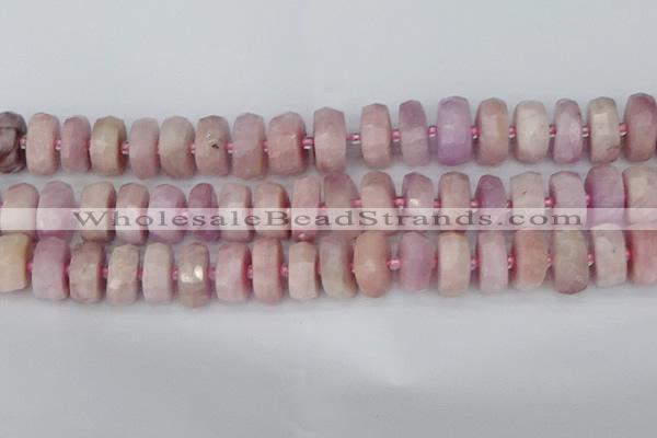 CRB830 15.5 inches 8*18mm faceted rondelle kunzite beads